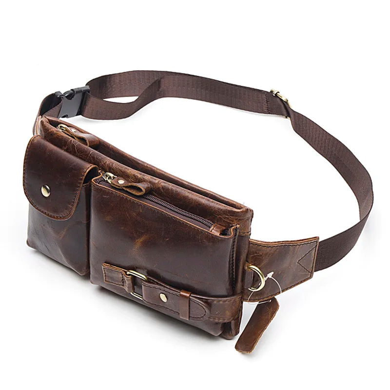 Men's Retro Leather Waist Pack