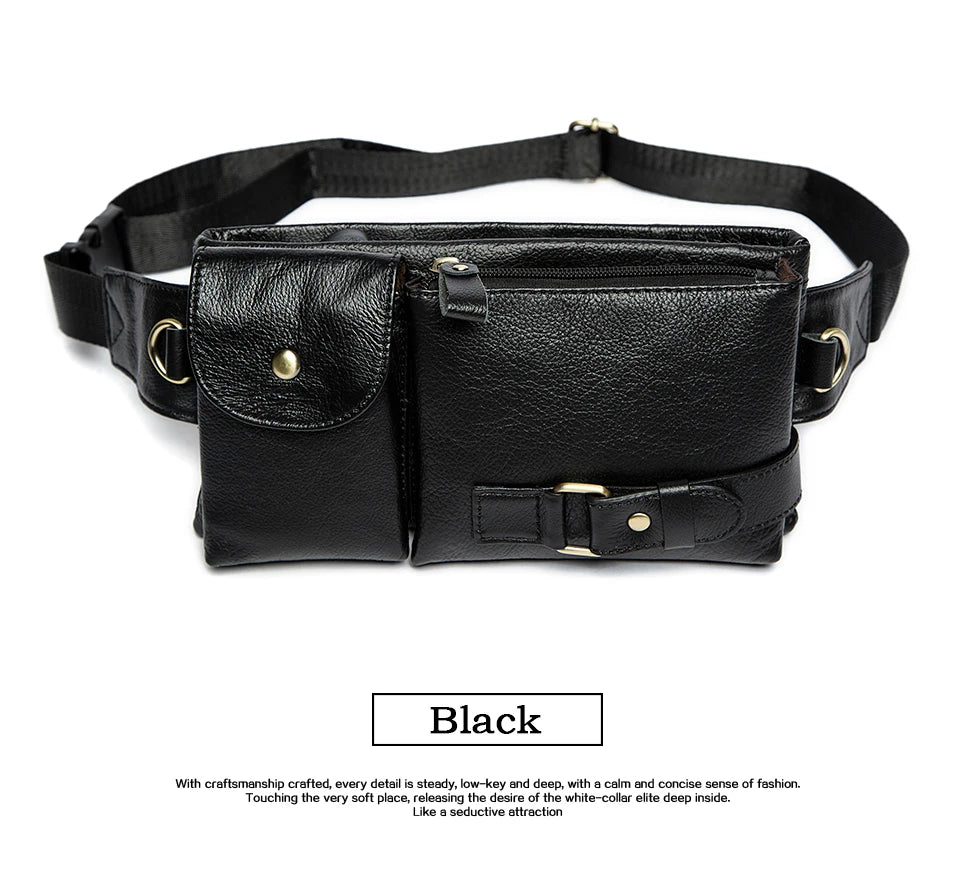 Men's Retro Leather Waist Pack