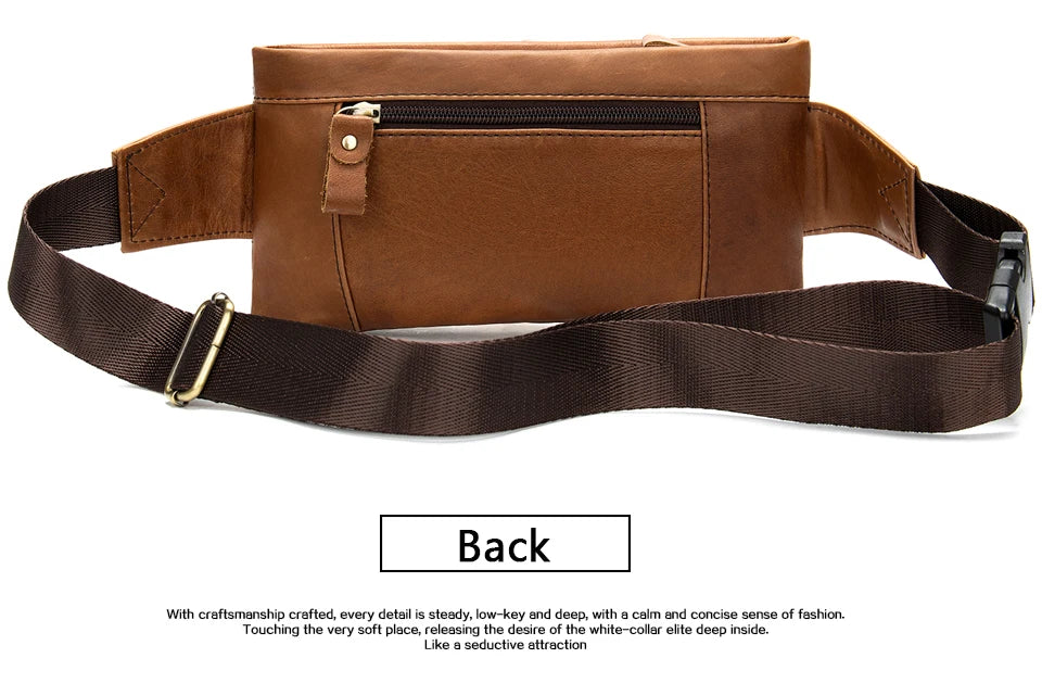 Men's Retro Leather Waist Pack
