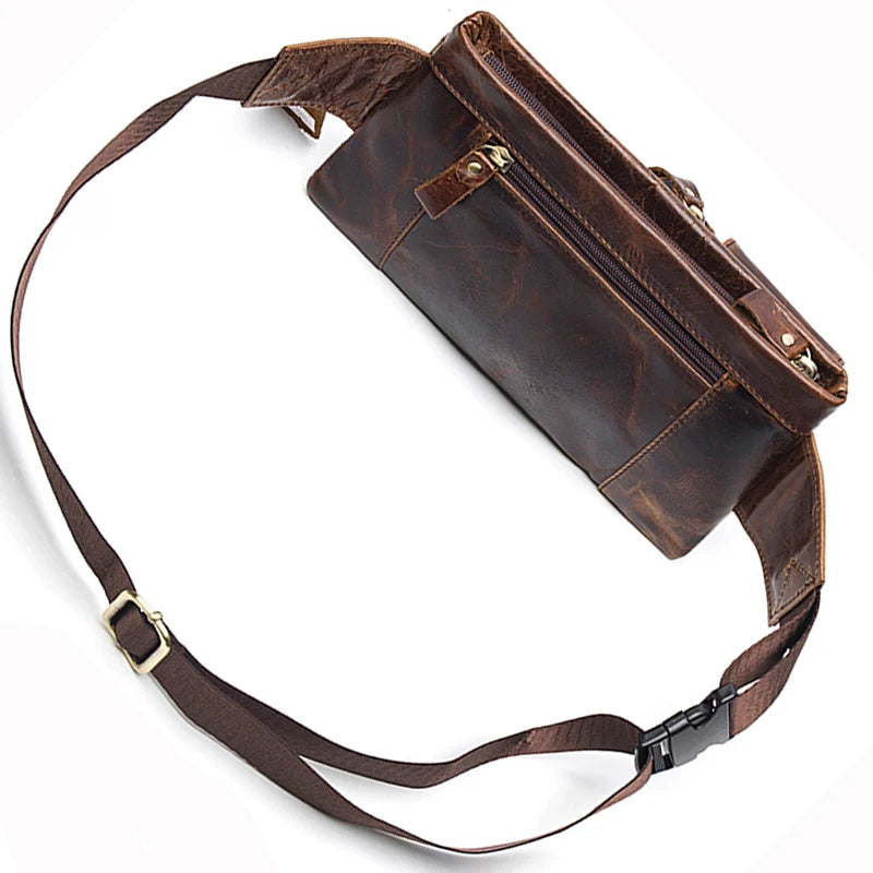 Men's Retro Leather Waist Pack