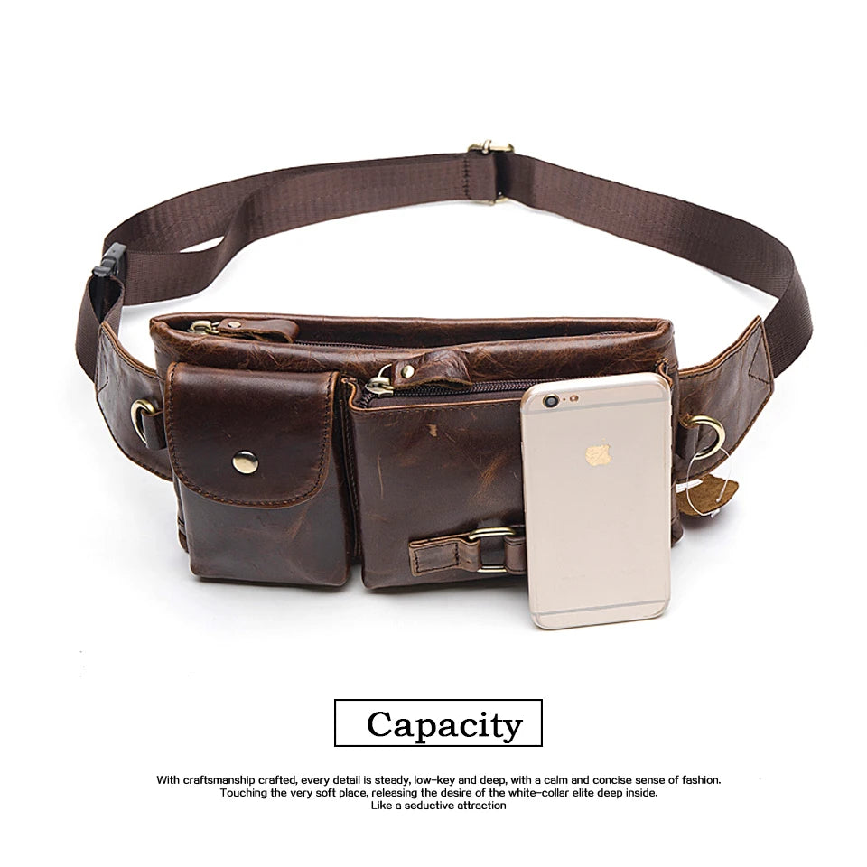 Men's Retro Leather Waist Pack