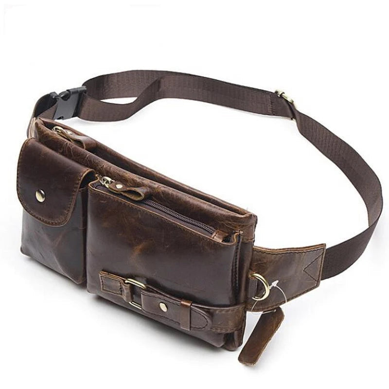 Men's Retro Leather Waist Pack