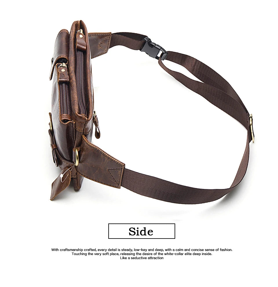 Men's Retro Leather Waist Pack