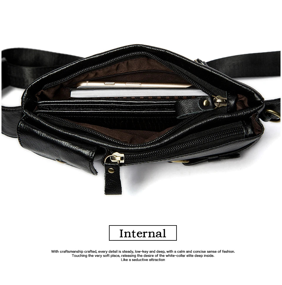Men's Retro Leather Waist Pack