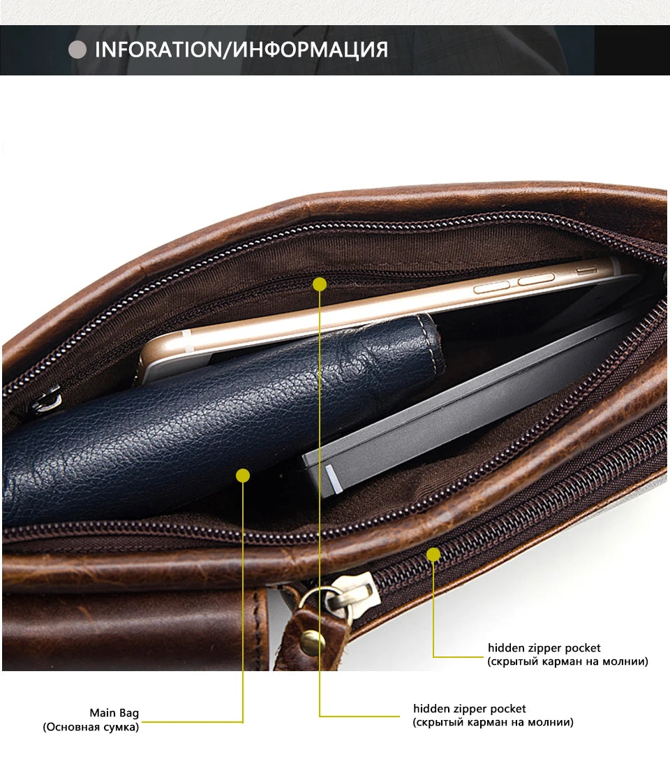 Men's Retro Leather Waist Pack