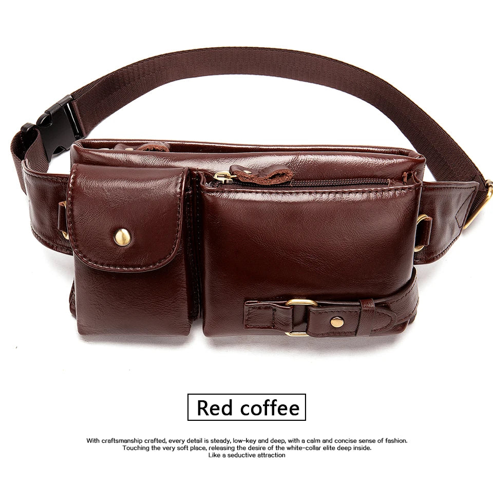 Men's Retro Leather Waist Pack