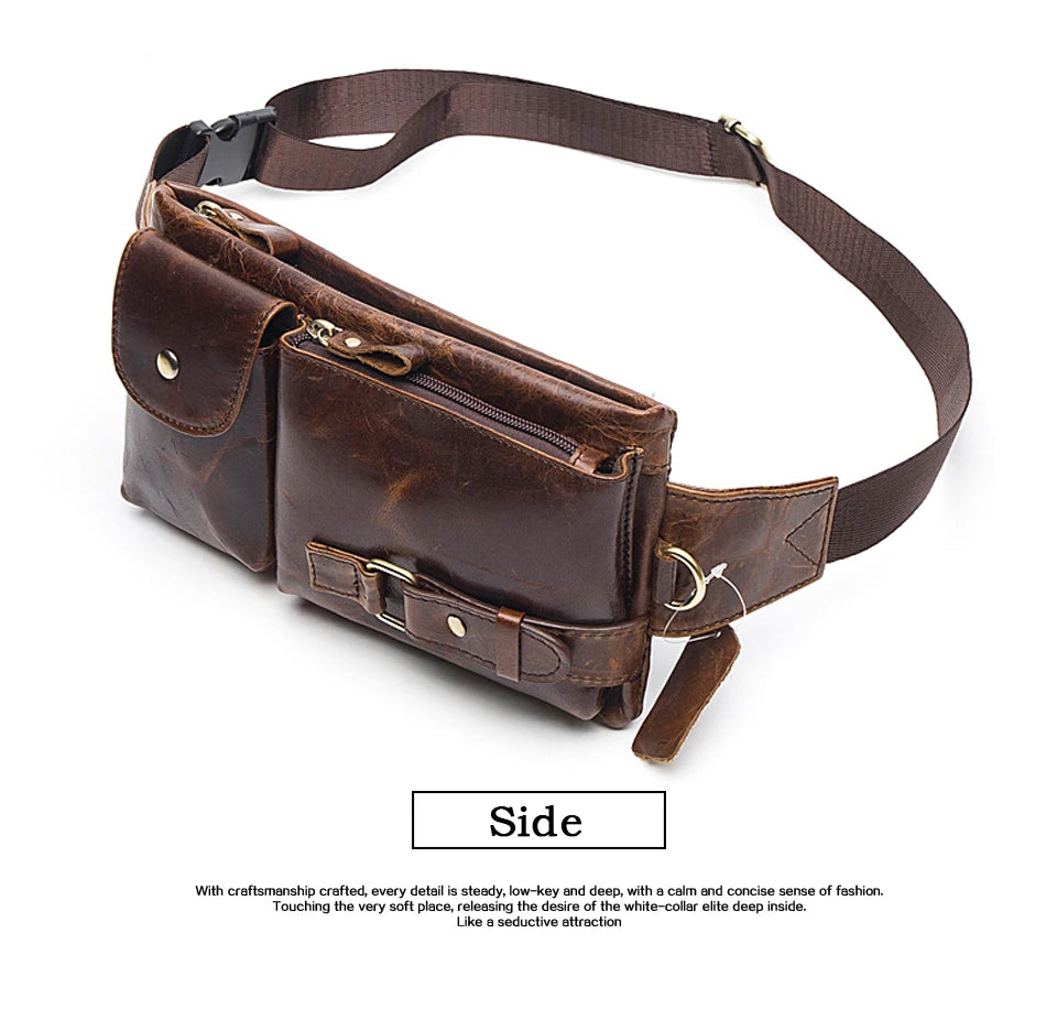 Men's Retro Leather Waist Pack