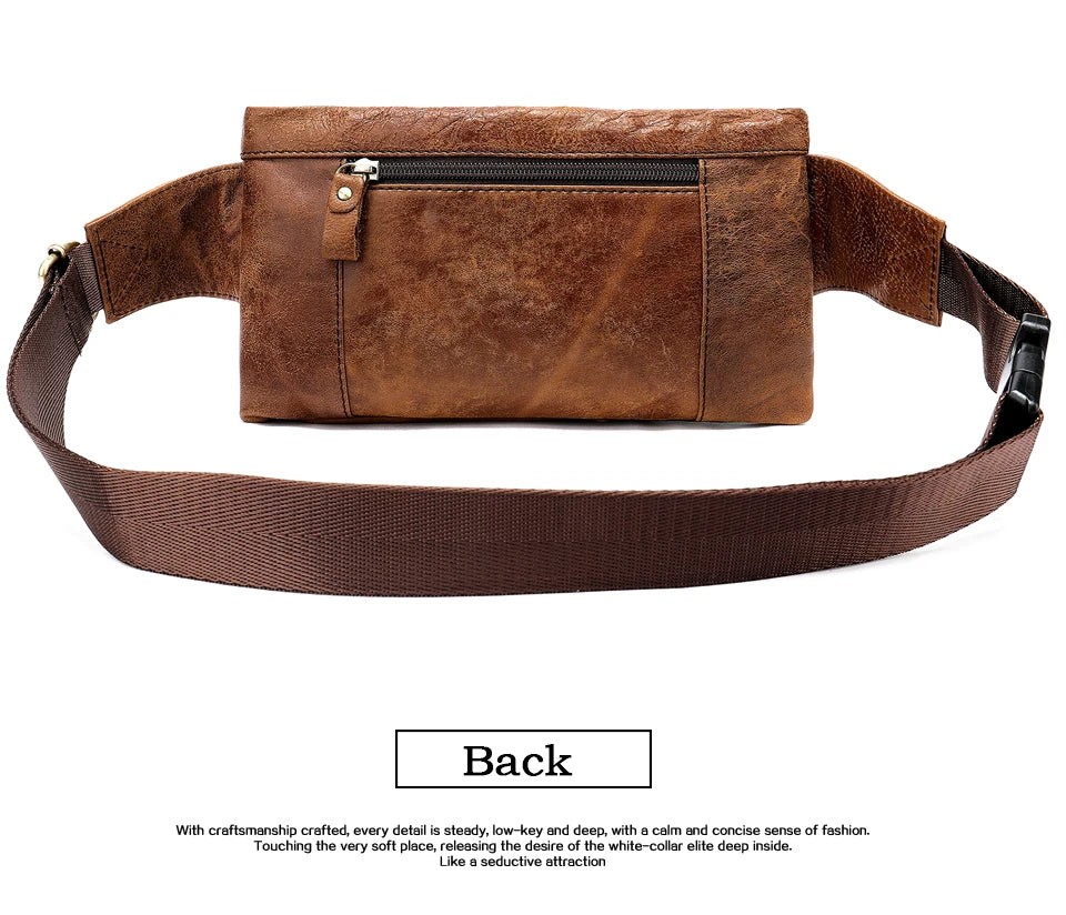 Men's Retro Leather Waist Pack