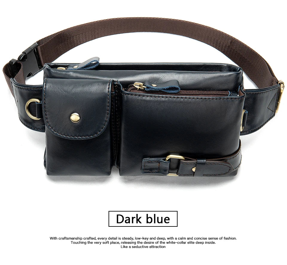 Men's Retro Leather Waist Pack