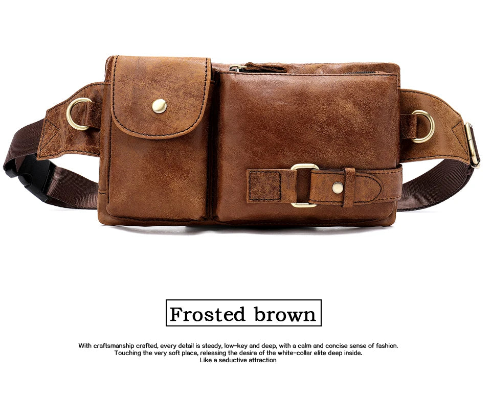 Men's Retro Leather Waist Pack