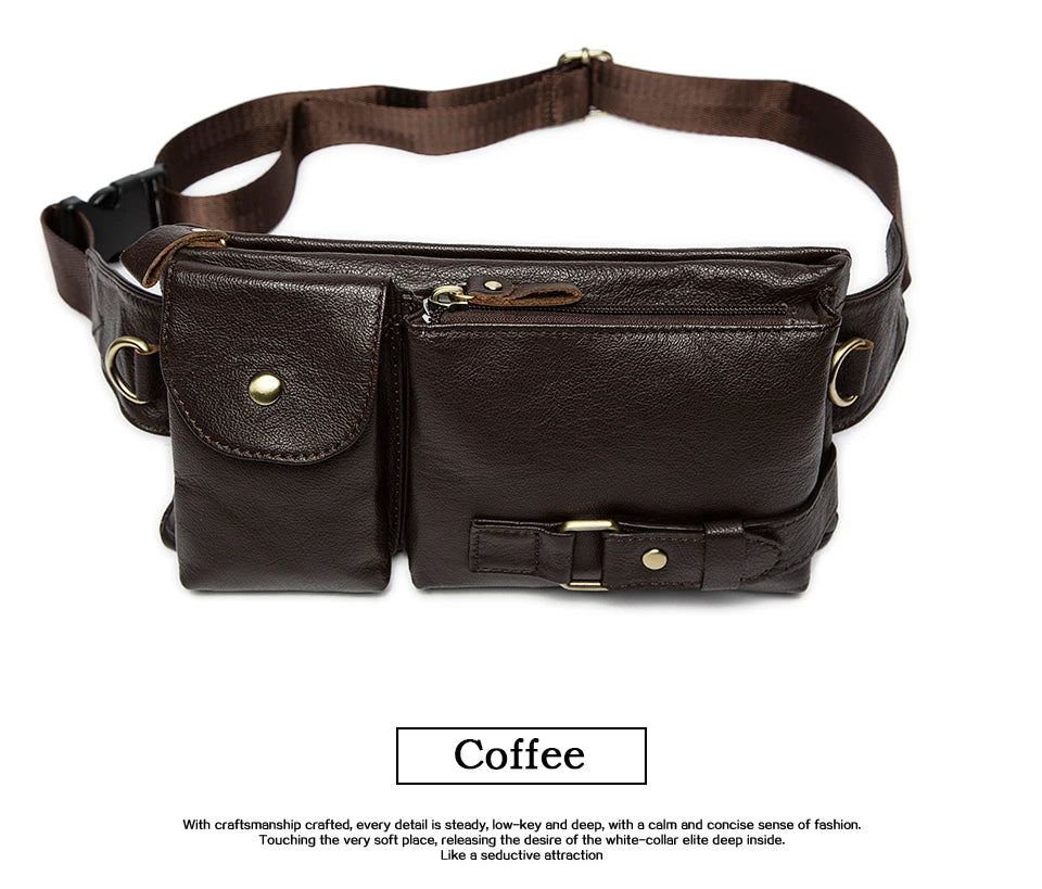 Men's Retro Leather Waist Pack