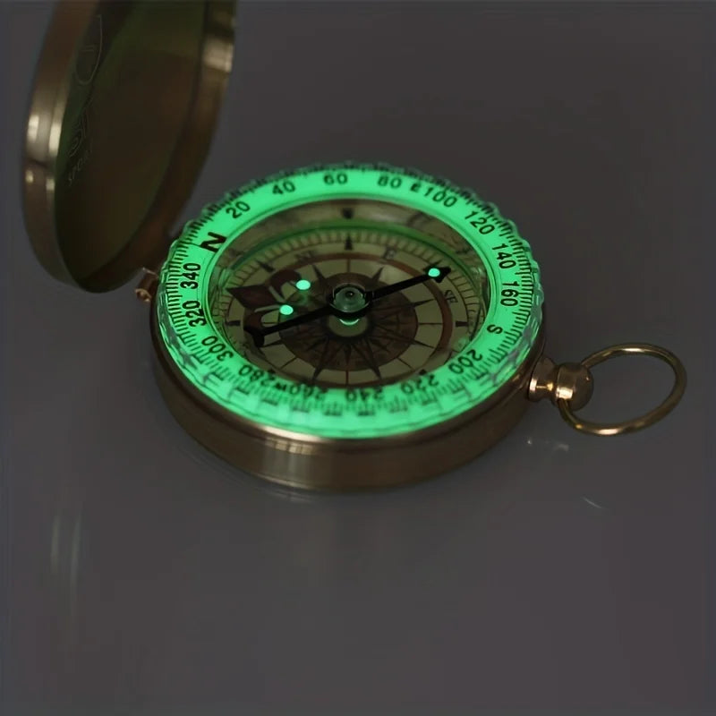 Copper Survival Compass with Glow-in-the-Dark Features