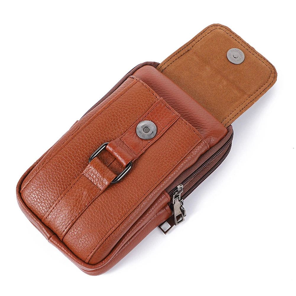 Men's Genuine Leather Crossbody Messenger Bag