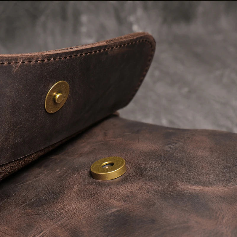 Vintage Brown Crossbody Shoulder Bag for Men