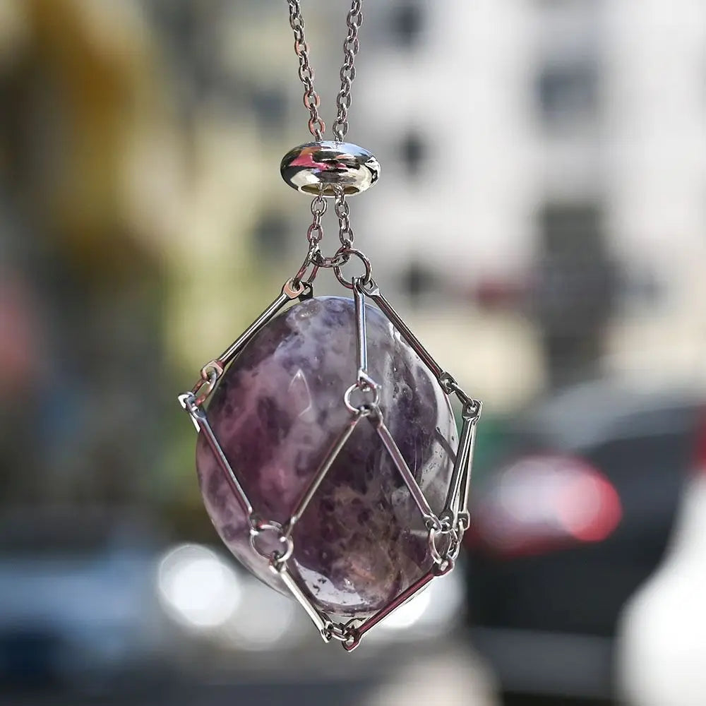 Crystal Cage Pendant Necklace