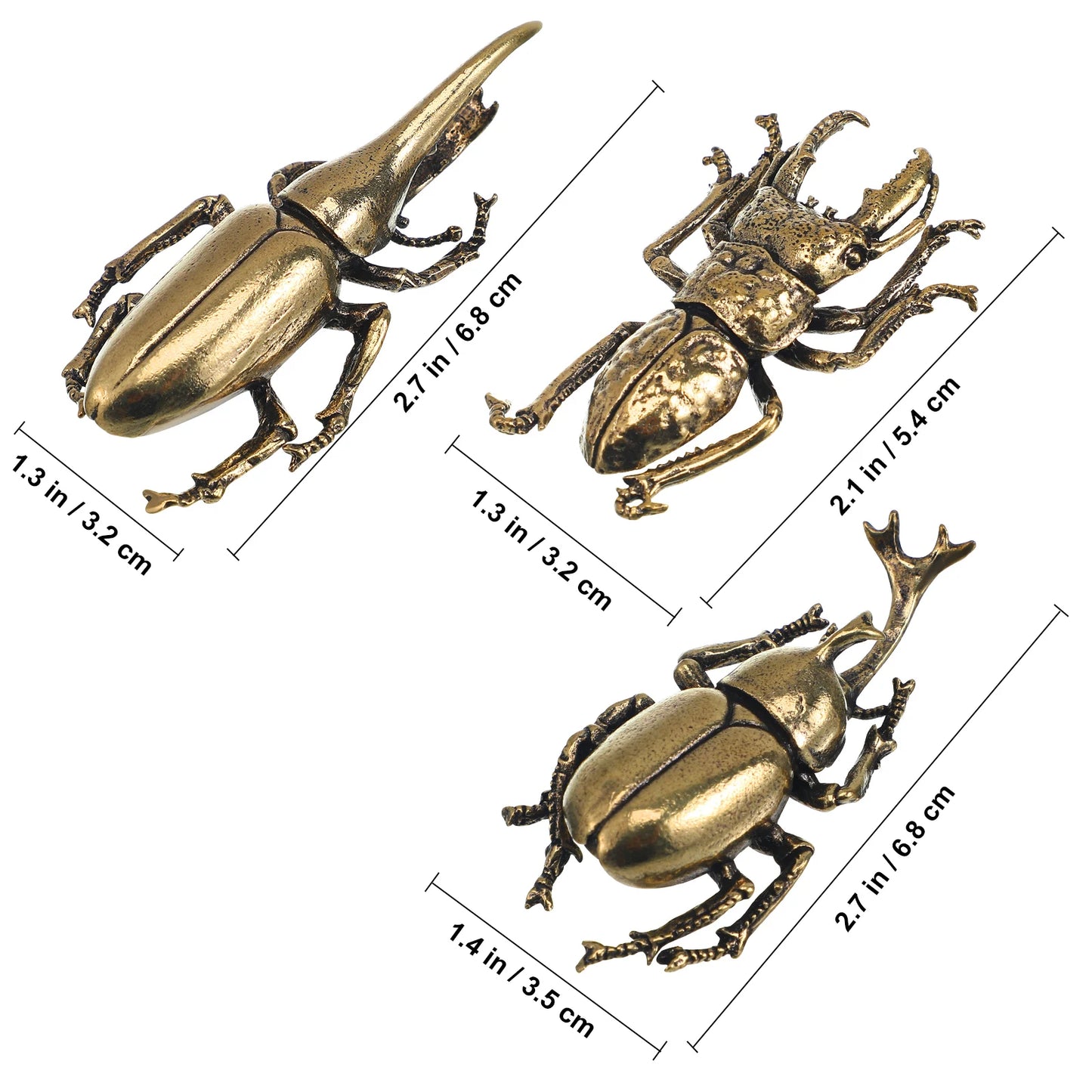 3 Piece Metal Beetle Ornaments