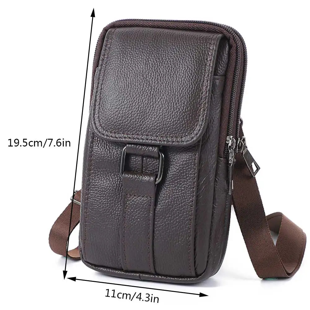Men's Genuine Leather Crossbody Messenger Bag