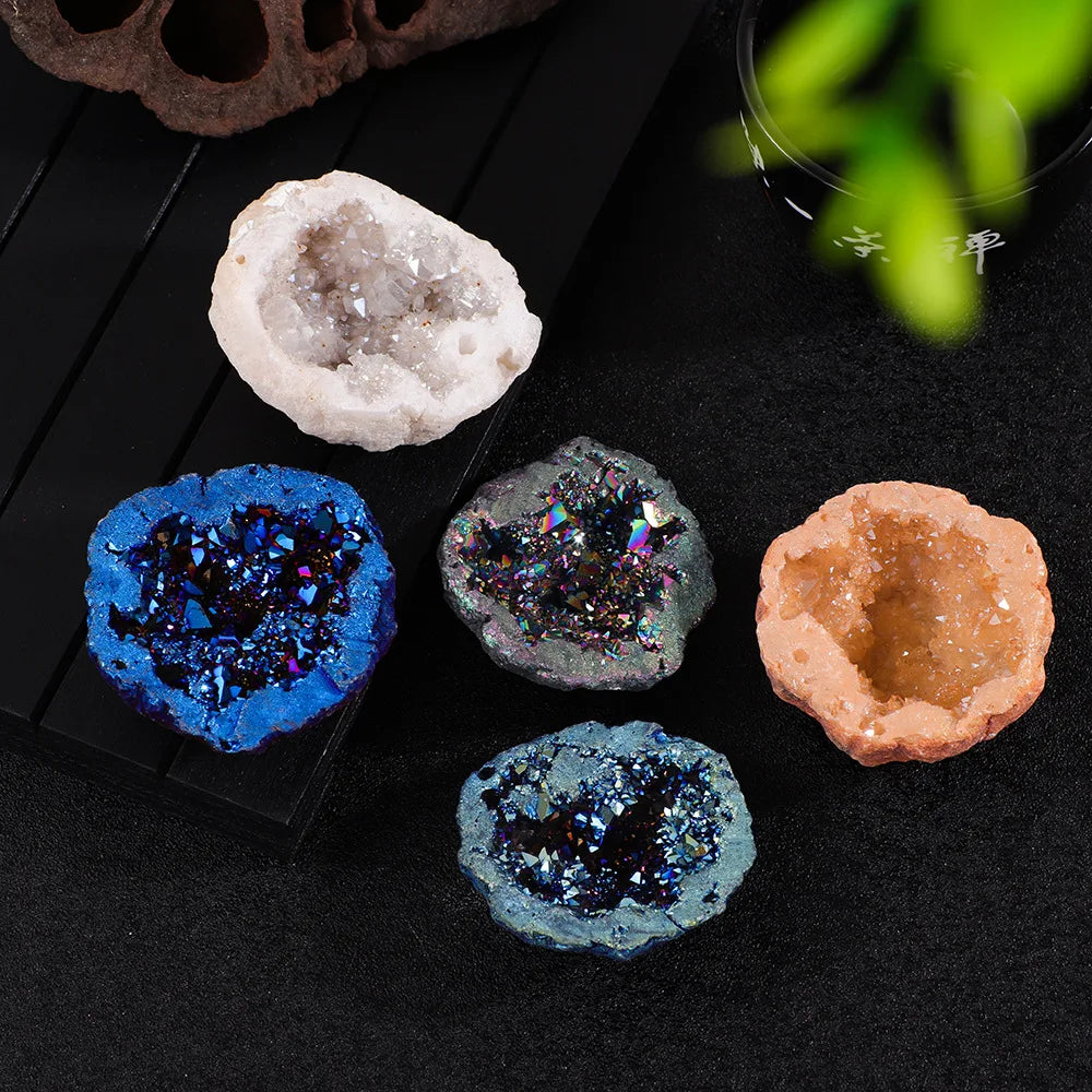 Iridescent Agate Geode Cluster