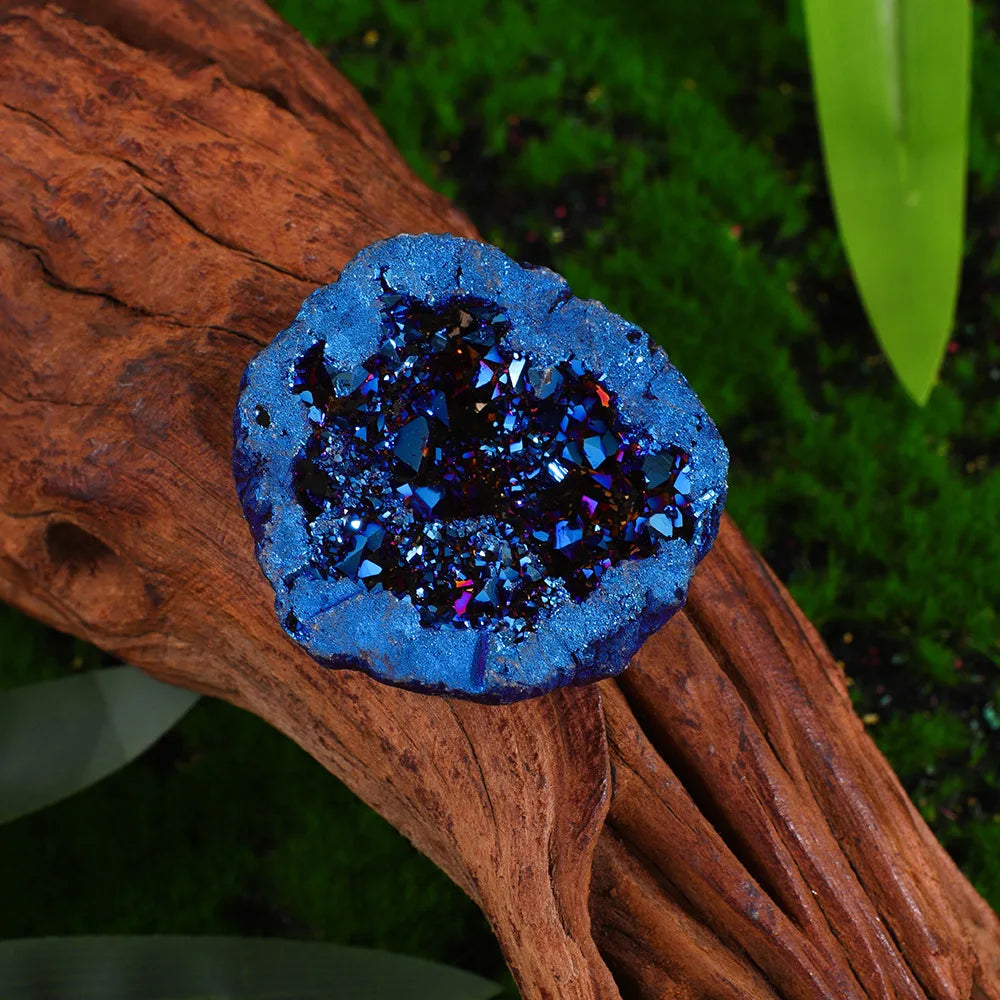 Iridescent Agate Geode Cluster