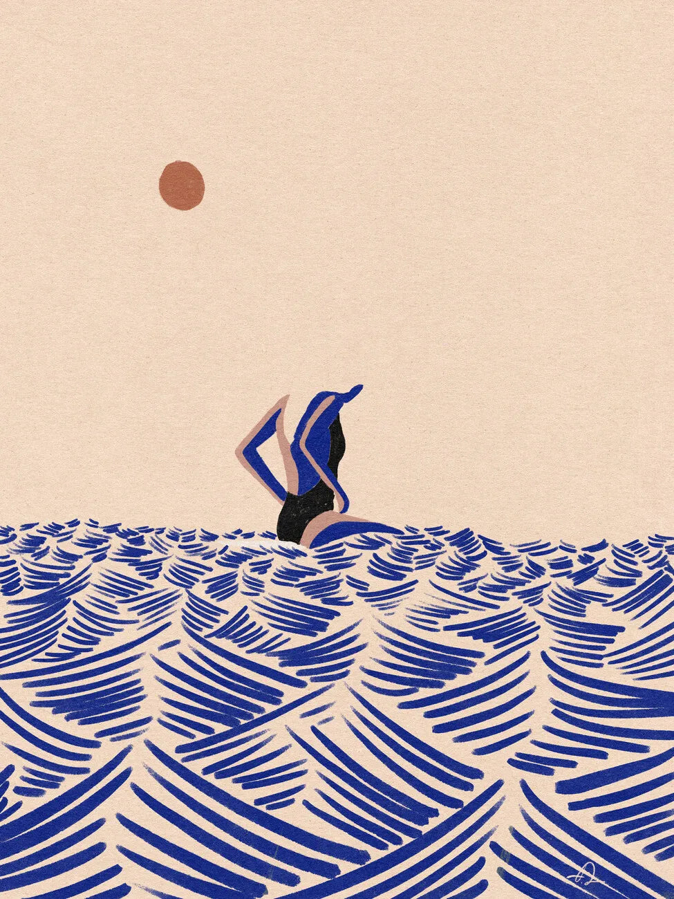 Nordic Sea Wave Canvas Art Print