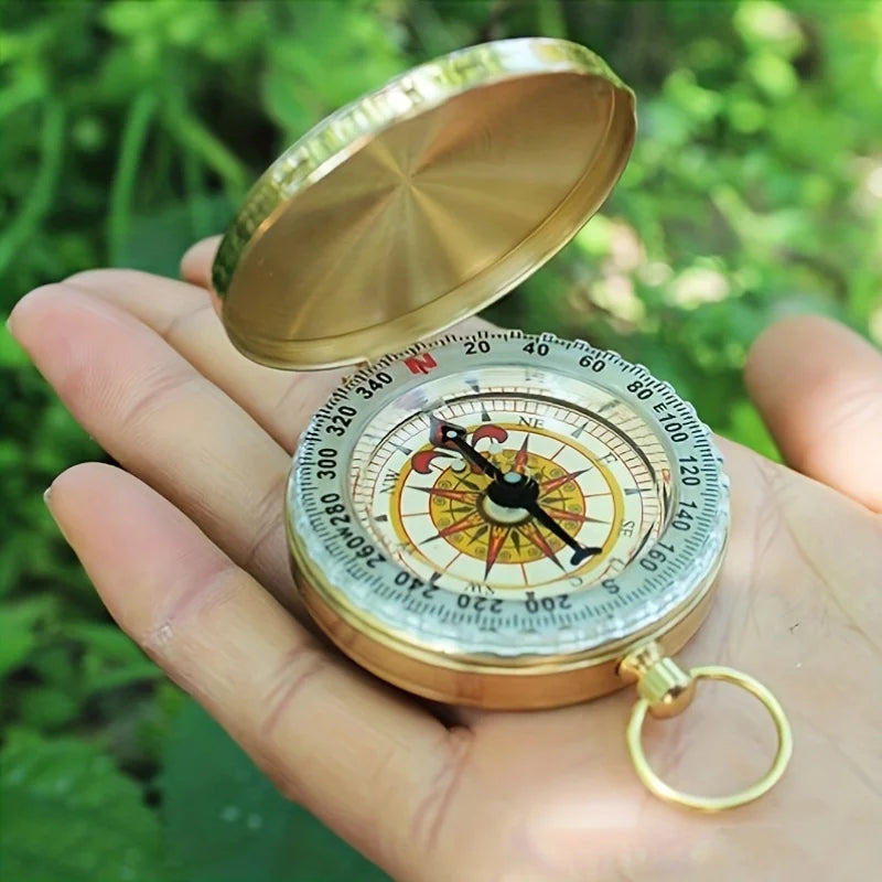 Copper Survival Compass with Glow-in-the-Dark Features