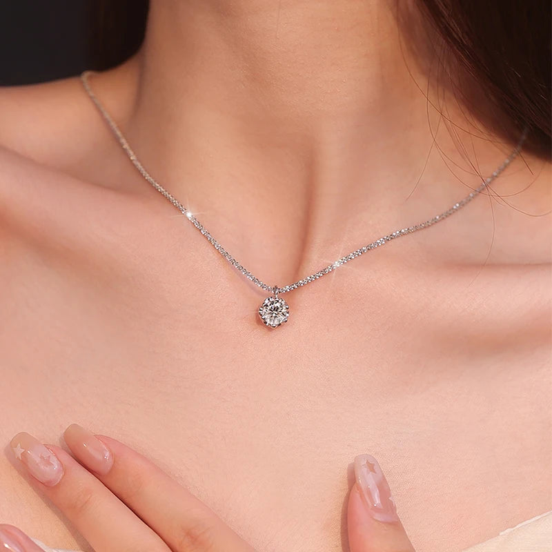 Moissanite Solitaire Pendant Necklace