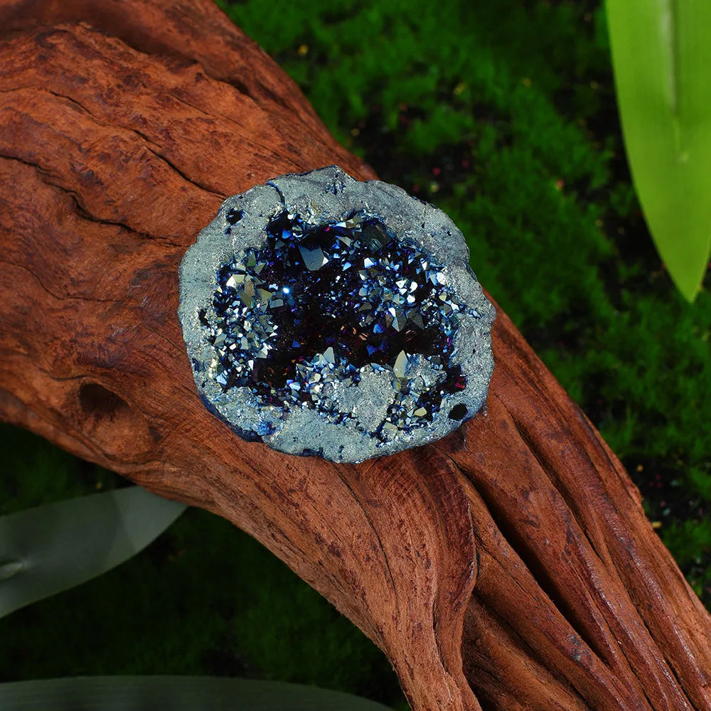 Iridescent Agate Geode Cluster