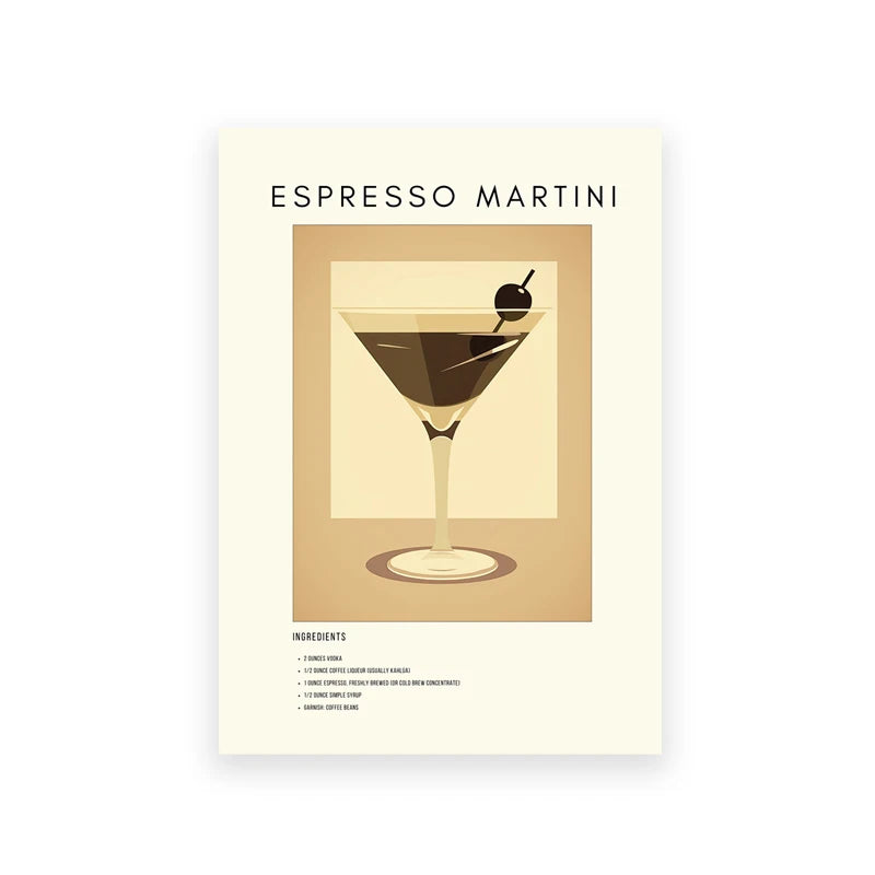 Iconic Cocktails: Retro Wall Art Prints