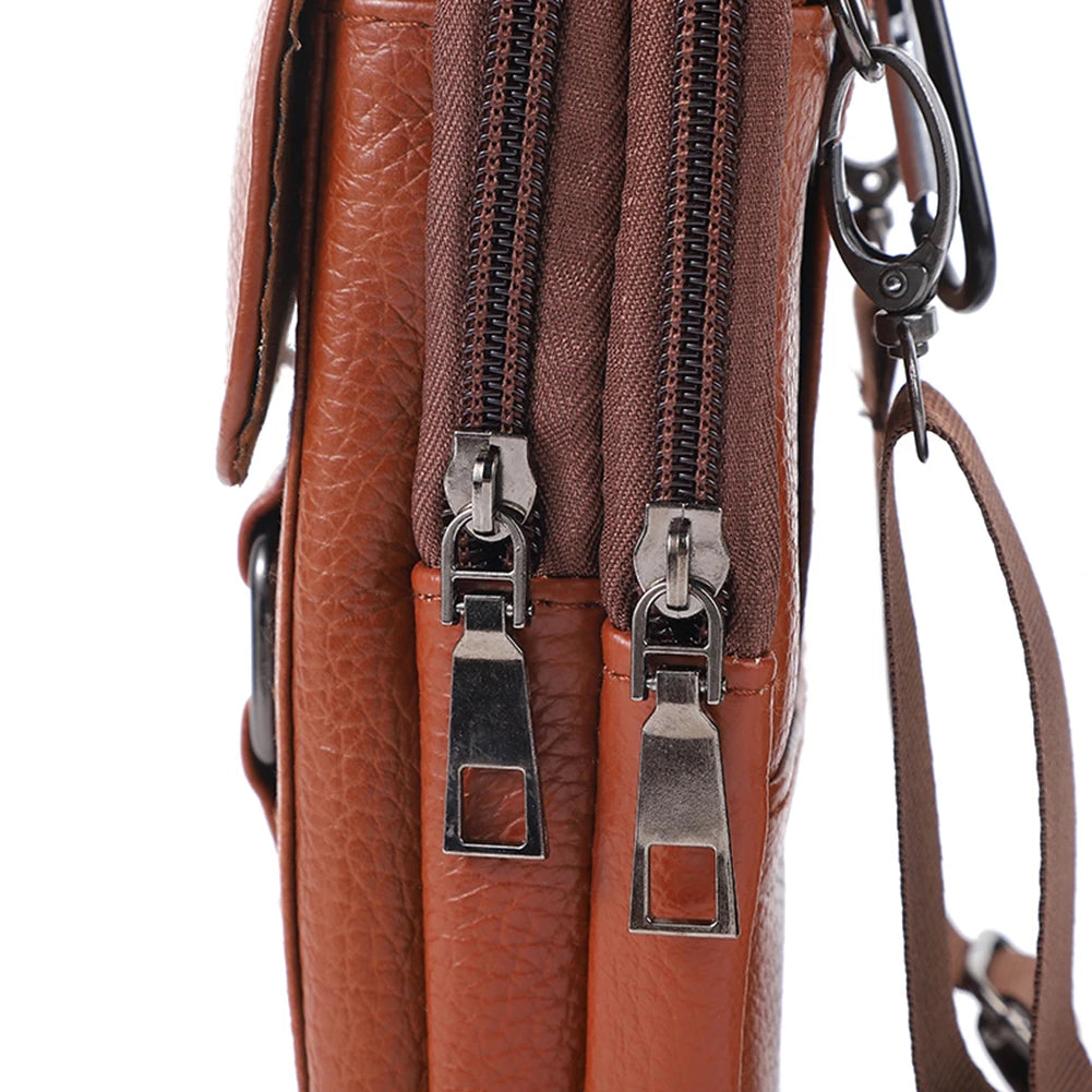 Men's Genuine Leather Crossbody Messenger Bag