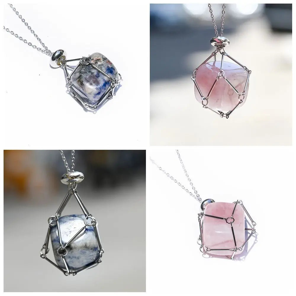 Crystal Cage Pendant Necklace