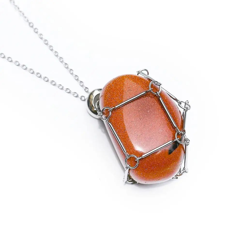 Crystal Cage Pendant Necklace