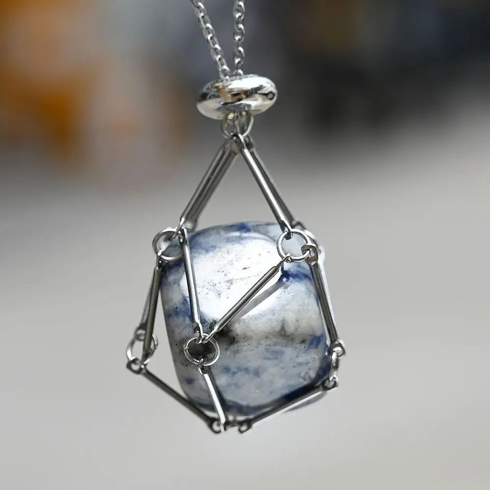 Crystal Cage Pendant Necklace