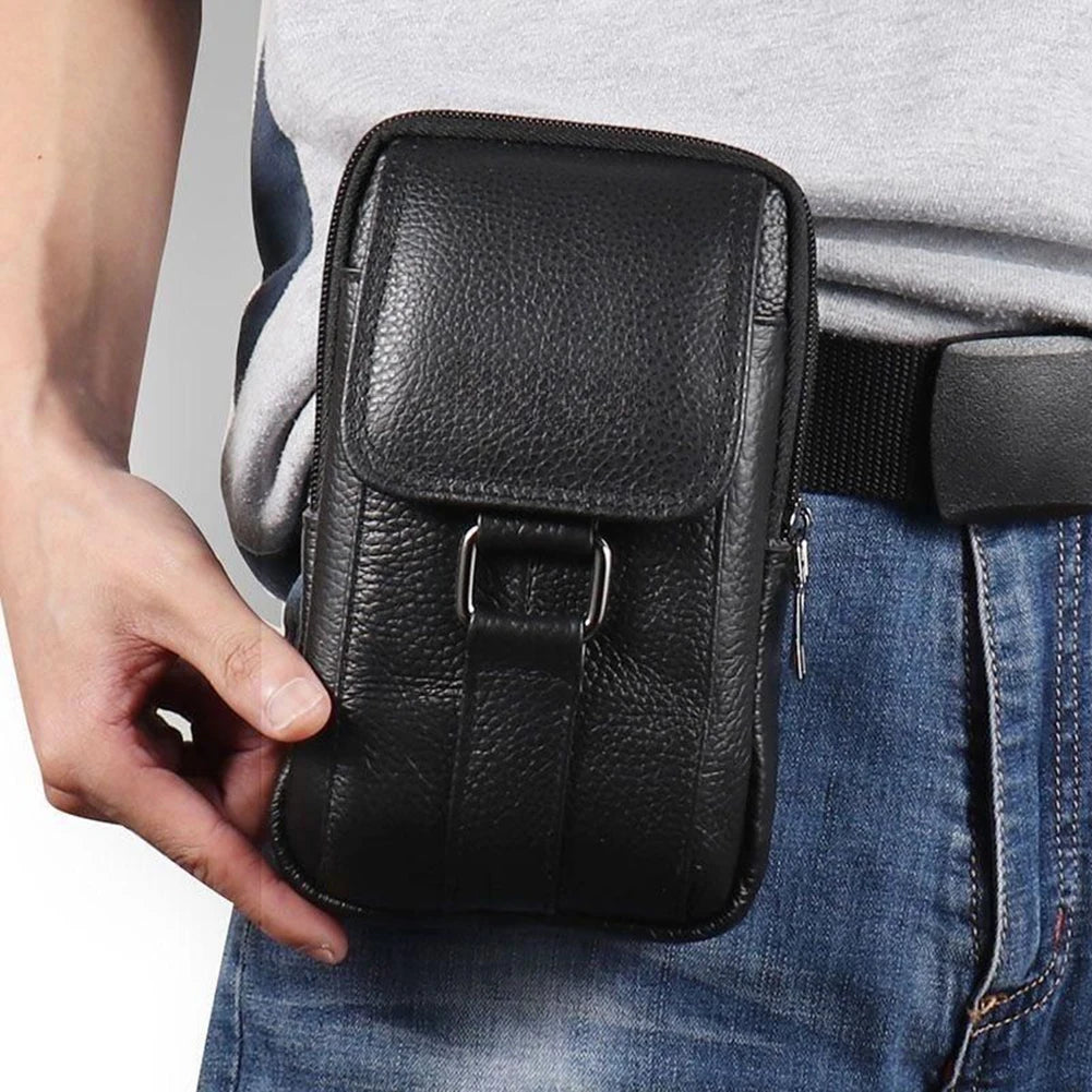 Men's Genuine Leather Crossbody Messenger Bag