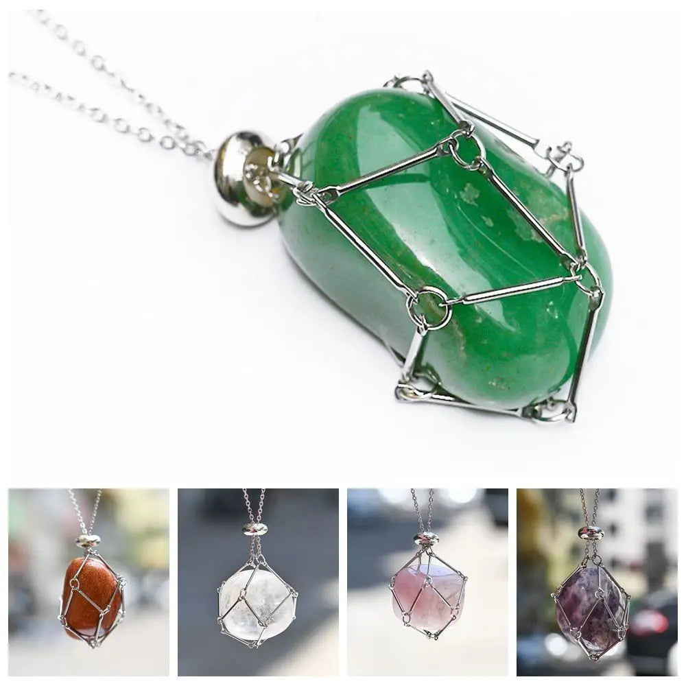 Crystal Cage Pendant Necklace