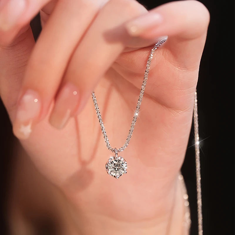 Moissanite Solitaire Pendant Necklace