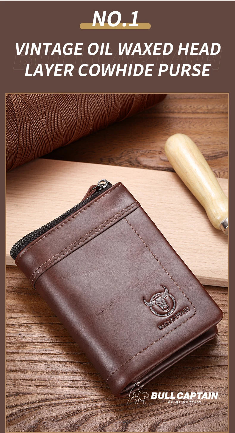 Vintage Oil Waxed Cowhide Wallet