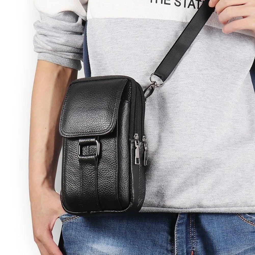 Men's Genuine Leather Crossbody Messenger Bag