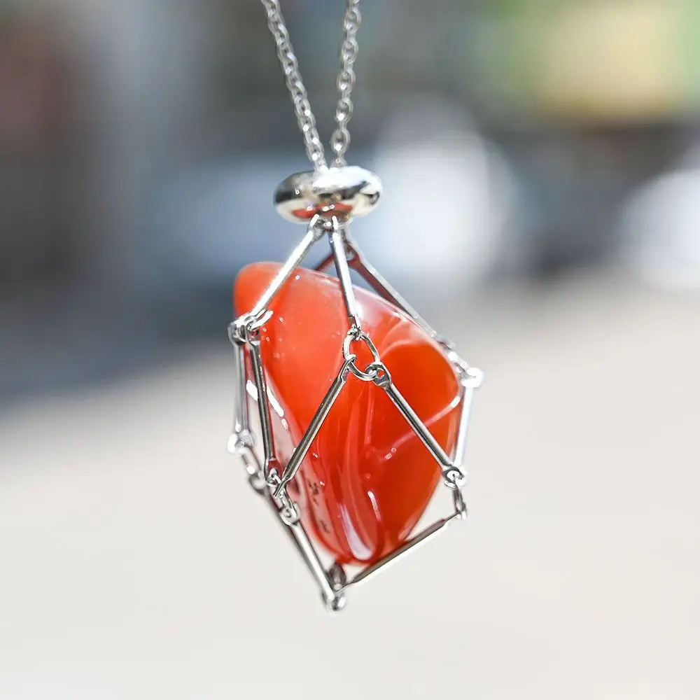 Crystal Cage Pendant Necklace
