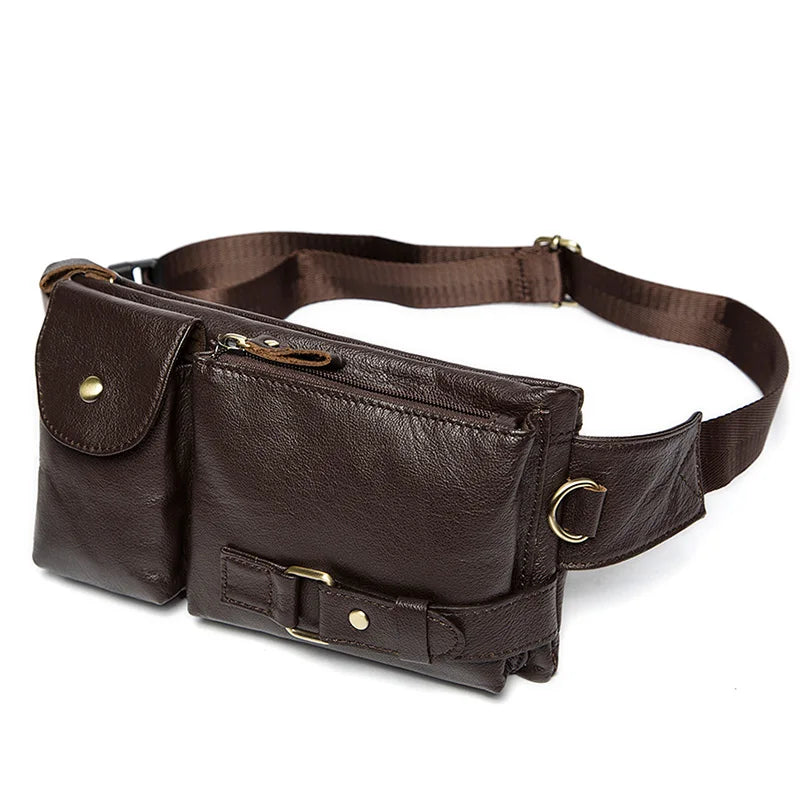 Men's Retro Leather Waist Pack