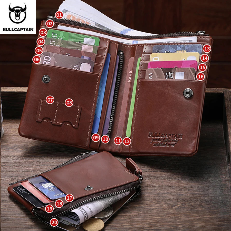 Vintage Oil Waxed Cowhide Wallet