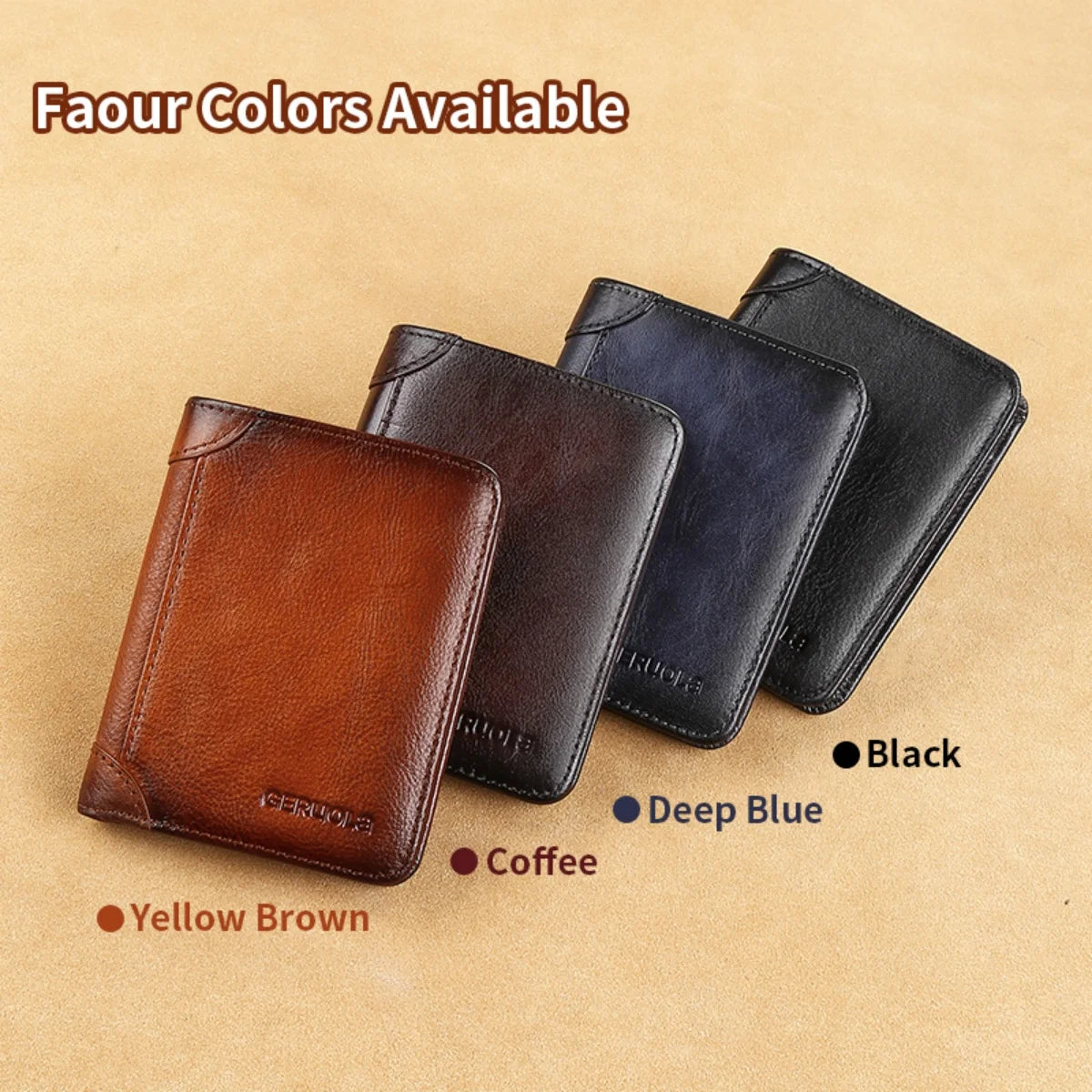 Men's Genuine Leather RFID Bifold Wallet