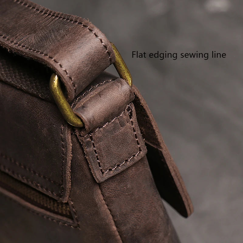 Vintage Brown Crossbody Shoulder Bag for Men