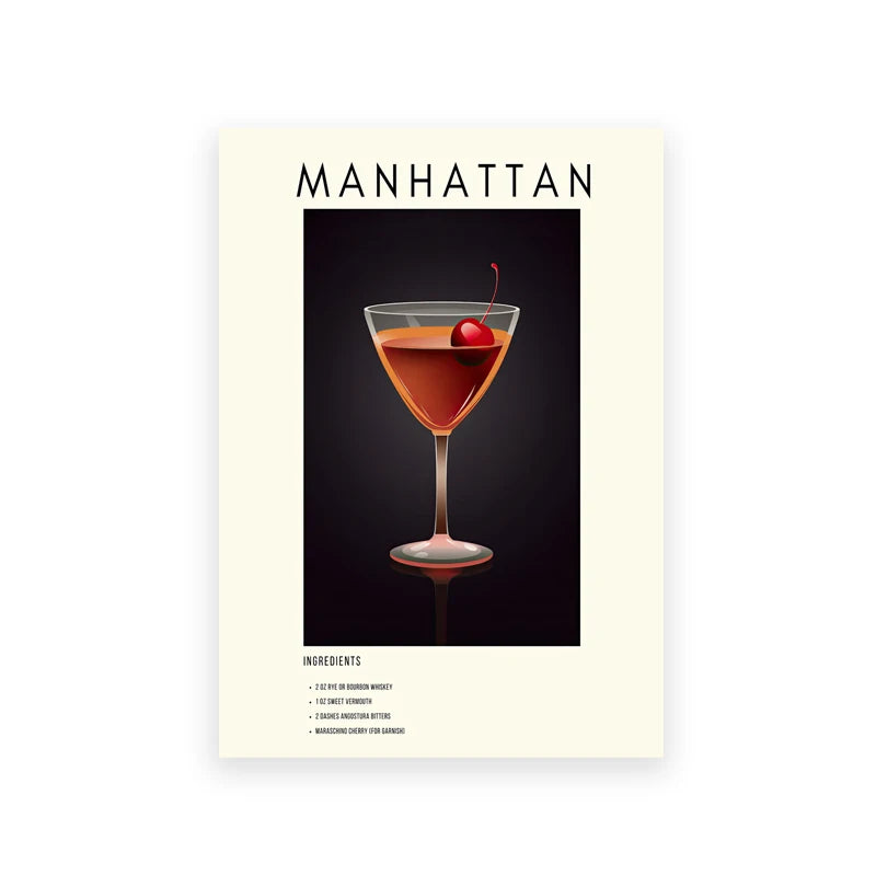 Iconic Cocktails: Retro Wall Art Prints