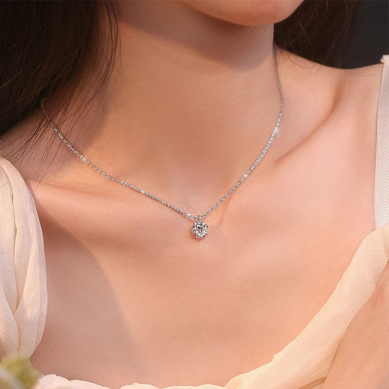Moissanite Solitaire Pendant Necklace