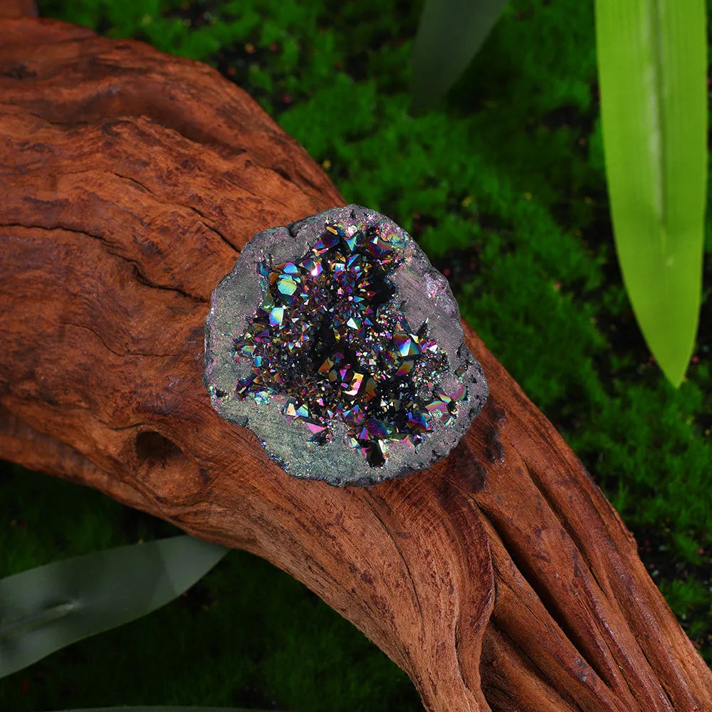 Iridescent Agate Geode Cluster