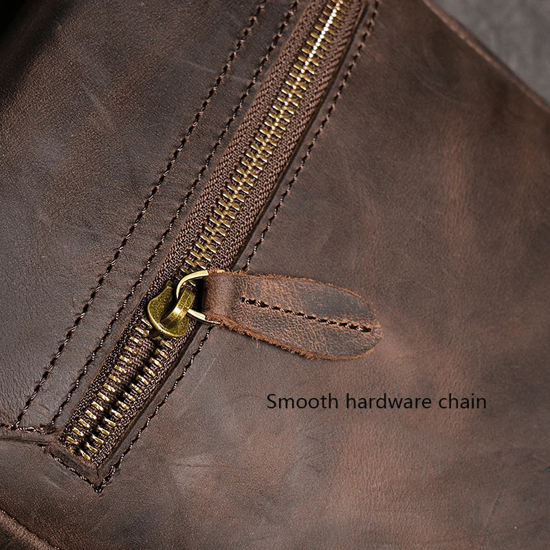 Vintage Brown Crossbody Shoulder Bag for Men