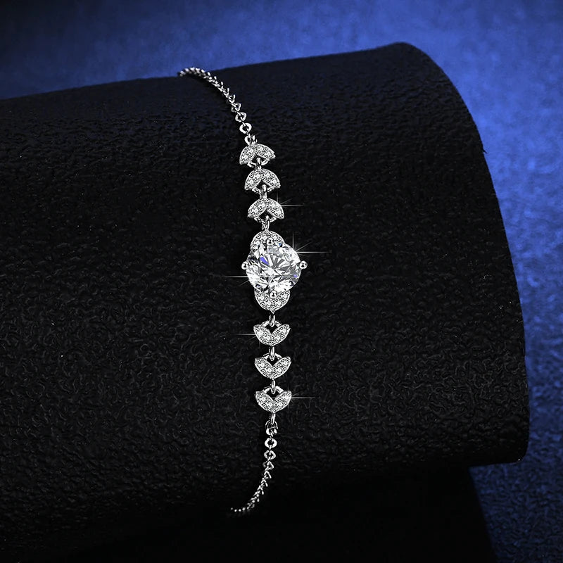 Moissanite Bracelet in Sterling Silver