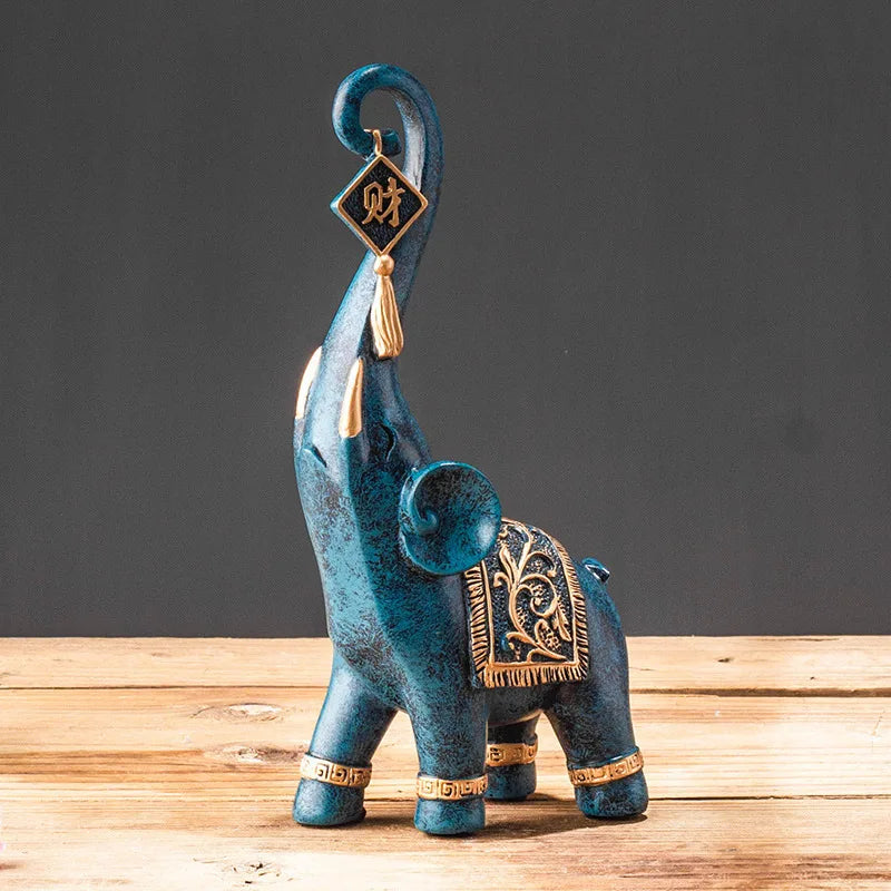 Lucky Wealth Elephant Figurines (Pair)