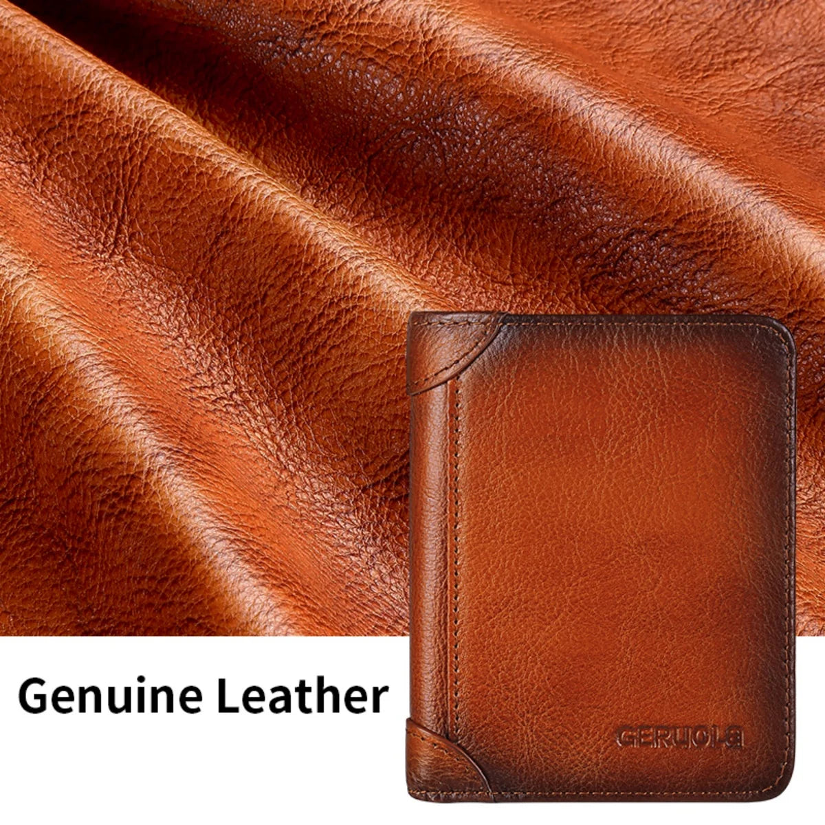 Men's Genuine Leather RFID Bifold Wallet