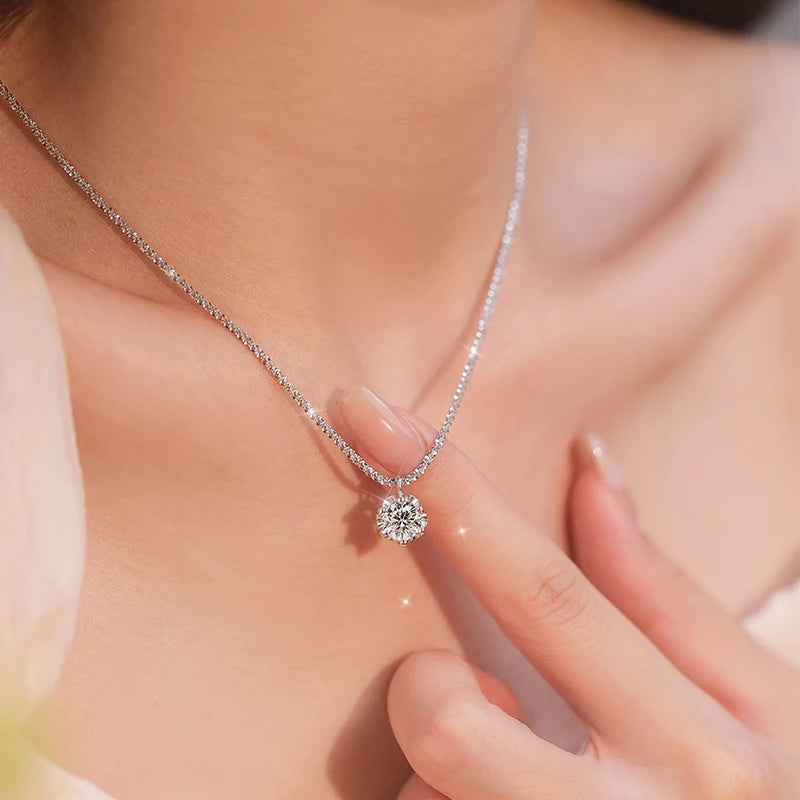 Moissanite Solitaire Pendant Necklace